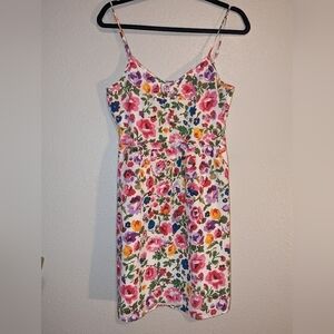 Madewell Floral Dress - Pink, Green, Yellow, Purple